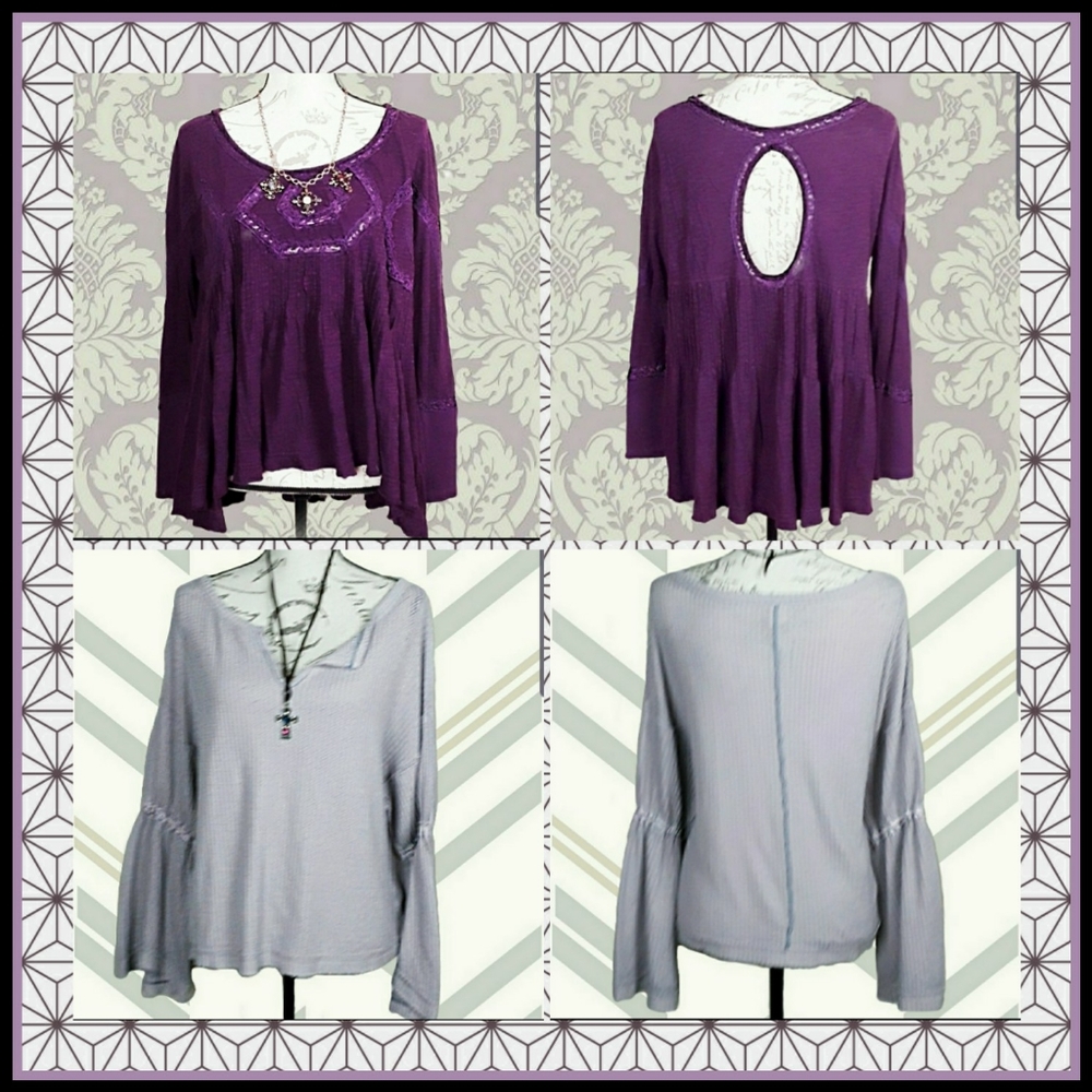 2 Free People Purple Boho Tops